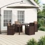 Sodo valgomojo komplektas su pagalve 5 pcs Ruda ir taupe PP