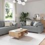 Sofa 3 pcs Šviesiai pilka 219 x 80 x 82 cm Lino mišinio audinys