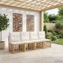 4 sėdimų vietų sodo sofa be rankų 4 pcs 4-Vietų skaičius
