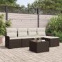 Lauko sofa su pagalve 6 pcs Ruda poliratanas