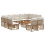 Lauko sofos komplektas 12 pcs Natūralus ir grietinėlės baltas