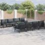 Sodo Sofų Rinkinys su pagalve 9 pcs Juoda Plienas