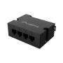 Lanberg Switch PoE Extender 1xIn 3xOut Fast Ethernet Din Rail at 30W metal clips | DIN-FE4-AT-30W