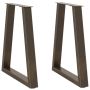 Valgomojo stalo kojelės, V formos, 2 vnt., natūralus plienas, 60x(72-73,3) cm, plienas
