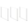 Valgomojo stalo kojelės, 3 vnt., baltos, 100x(72-73) cm, plienas, U formos