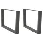 Kavos staliuko kojelės, V formos, 2 vnt., antracito spalvos, 70x(42-43,3) cm, plienas