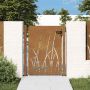 Sodo vartai, 100x125 cm, Corten plienas, žolės raštas