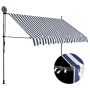 Rankinė ištraukiama markizė su LED, mėlyna ir balta, 250cm