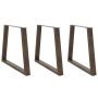 Valgomojo stalo kojelės, V formos, 3 vnt., natūralus plienas, 80x(72-73,3) cm, plienas