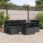 Sodo Sofų Rinkinys su saugykla 7 pcs Juoda Poli ratanas