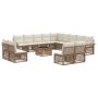 Sodo Sofų Rinkinys 14 pcs Smėlio poliratanas