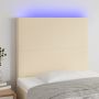 Galvūgalis su LED, kreminės spalvos, 100x5x118/128cm, audinys