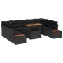 Sodo valgomojo komplektas su pagalve 10 pcs Juoda ir Ruda
