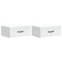 Sieninis naktinis staliukas 2 pcs Balta 49 x 34,5 x 20 cm