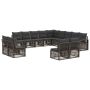 Sodo Sofų Rinkinys 13 pcs Pilka poliratanas