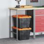 Darbo spinta su stalčių 2 pcs Raudona ir pilka 75 x 45 x 85 cm