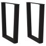 Valgomojo stalo kojelės, V formos, 2 vnt., juodos, 60x(72-73,3) cm, plienas