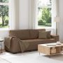 Trivietė sofa, ruda, 220x77x82 cm, audinys