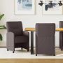 Valgomojo Kėdės su Ratukais 2 pcs Tamsiai ruda 57 x 67 x 95 cm