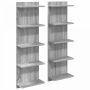 Sieninė lentyna 2 pcs Pilka Sonoma 30 x 15 x 100 cm