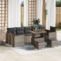 Sodo Sofų Rinkinys su pagalve 10 pcs Pilka Poli ratanas