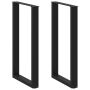 Baro stalo kojos, U formos, 2 vnt., juodos, 60x(100-101) cm, plienas