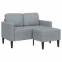 Dvivietė sofa su šezlongu, L formos, šviesiai pilka, 125 cm, audinys