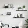 Knygų lentyna 4 pcs Juodas 80 x 20 x 1,5 cm Apdirbta mediena