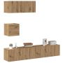 4 dalių sieninis televizoriaus spintelės komplektas Artisan Oak