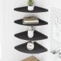 Plūduriuojanti lentyna su lentyna 4 pcs Juodas 30 x 30 x 2 cm