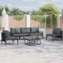 Sodo Sofų Rinkinys su pagalve 5 pcs Juoda Plienas
