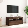 TV spintelė su LED apšvietimu, ruda ąžuolo, 90x35x40cm