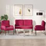 Sofų komplektai 3 pcs Vyno raudona 115 x 56 x 80 cm fanera