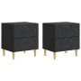 Naktinis staliukas 2 pcs Juoda 43 x 34,5 x 48 cm