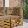 Lauko sofa pagalvėlė 3 pcs Taupe Poliesteris
