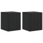 Sieninis naktinis staliukas 2 pcs Juoda 33 x 34,5 x 40 cm