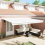 Ištraukiama markizė Balta 500 × 300 cm Audinys ir metalas