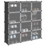 Storage Cube Organizer su 12 kubelių ir durelėmis Black PP