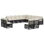 Sodo Sofų Rinkinys 13 pcs Juoda poliratanas