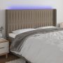 Galvūgalis su LED, taupe spalvos, 183x16x118/128cm, audinys