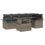 Sodo Sofų Rinkinys su pagalve 6 pcs Pilka Poli ratanas