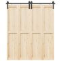 Stumdomų durų įrangos rinkinys, juodos spalvos, 183cm, plienas