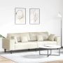 Sofa su pagalve Kreminė 250 x 77 x 76 cm Aksomas
