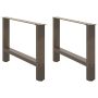 Kavos staliuko kojelės, 2 vnt., 70x(42-43) cm, natūralus plienas