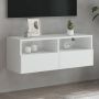 Sieninė TV spintelė, balta, 80x30x30cm, apdirbta mediena