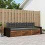 Lauko sofos komplektas su pagalve 3 pcs Natūralus ir antracitas