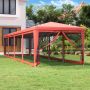 Proginė palapinė su 10 tinklinių sienų, raudona, 3x12m, HDPE