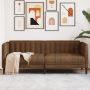 Dvivietė sofa, rudos spalvos, dirbtinė versta oda