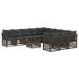 Sodo Sofų Rinkinys 12 pcs Pilka poliratanas
