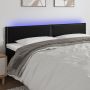 Galvūgalis su LED, juodos spalvos, 180x5x78/88cm, dirbtinė oda
